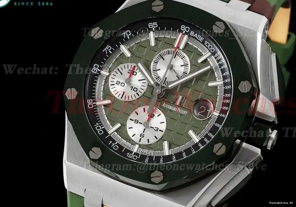 44mm Oak Blue Stk A3126 RSF Royal Offshore Green SS LE 0531